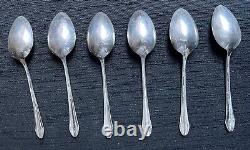 International Silver 1937 Enchantress Sterling Set/6 Five O-clock Spoons 5 1/8l