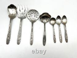 International Silver 7pc Sterling Silver Wedgewood Pattern Serving Pieces