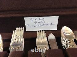 International Silver Co. SPRING GLORY Sterling 72pc Flatware Set for 12