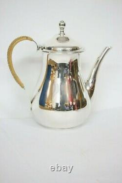 International Silver Co. Sterling Silver Teapot with Wicker Detailing Holds 8 cups