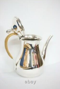 International Silver Co. Sterling Silver Teapot with Wicker Detailing Holds 8 cups