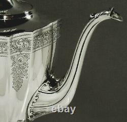 International Sterling Coffee Pot c1925 HAND DECORATED