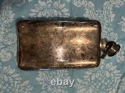 International Sterling Silver 2 Pint Flask w Attached Screw On Lid