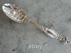 International Sterling Silver Chased Serving Spoon in Frontenac pattern c. 1903