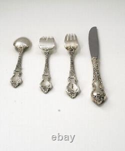 International Sterling Silver Du Barry Service for 12, 4 pc Place Settings