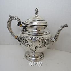 International Sterling Silver Hand Chased 4 Piece Coffee Tea Set Lord Saybrook