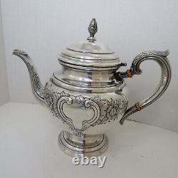 International Sterling Silver Hand Chased 4 Piece Coffee Tea Set Lord Saybrook