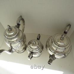 International Sterling Silver Hand Chased 4 Piece Coffee Tea Set Lord Saybrook