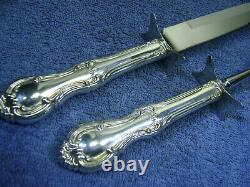 International Sterling Silver Joan of Arc LARGE 13 Roast Carving Knife-Fork Set