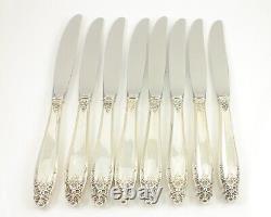 International Sterling Silver PRELUDE Lot of 8 Hollow Handle Modern Knives 588g