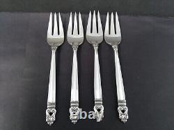International Sterling Silver Royal Danish Set of 4 Salad Forks 6 1/2