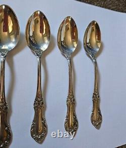 International Sterling Silver Wild Rose Spoons, Oval (8)
