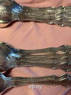 International Sterling Silver teaspoon set of 12 spoons ANGELIQUE 385 grams