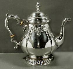 International Sterling Tea Set c1950 PRELUDE HAND CHASED