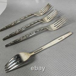 International Sterling Valencia Silver Flatware 7 1/2 Dinner Fork Set of (4)