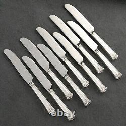 International TRIANON Sterling Silver Hollow Handled 6 1/2 Butter Knives Set 9