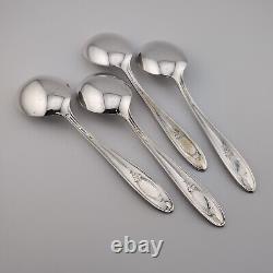 International Wedgwood Sterling Silver Cream Soup Spoons 6 Set of 4