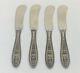 International Sterling Wedgwood 4 Flat-handle Butter Spreaders No Mono