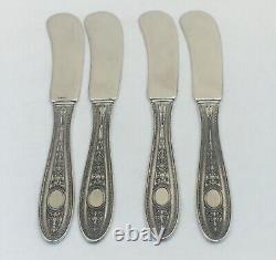 International sterling WEDGWOOD 4 FLAT-HANDLE BUTTER SPREADERS NO MONO
