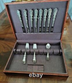 Intl Sterling Silver Flatware Angelique settings for 8 total 32 Pieces withchest