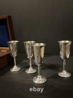 Lord Saybrook P706 International Sterling Silver 4 Cup Set In Box