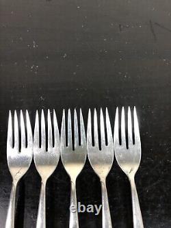 Lot Of 5 Vintage International Sterling Silver Rhythm Salad Forks