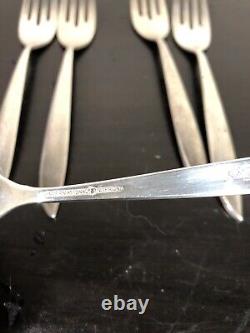 Lot Of 5 Vintage International Sterling Silver Rhythm Salad Forks