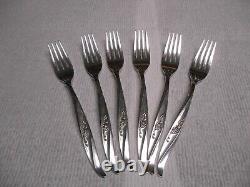 Nice Set of 6 Rose Ballet Sterling Silver 7.25 Forks by International NO MONO