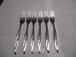 Nice Set of 6 Rose Ballet Sterling Silver 7.25 Forks by International NO MONO