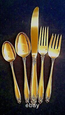 PRELUDE BY INTERNATIONAL STERLING SILVER FLATWARE SET FOR 8 BY 5 great shape