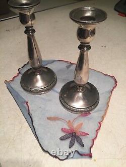 Pair of International Sterling Silver Prelude 7 1/2 Tall Candlesticks OZ-11