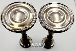 Pair of Prelude International Sterling Silver Pattern Candlesticks. 7 3/8 tall