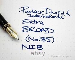 Parker Duofold International Sterling Silver Godron Fountain Pen 18k Extra Broad