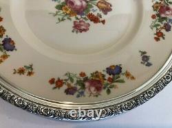 Prelude China Dinner Plate withSterling Silver Rim, International Silver, 11 3/8