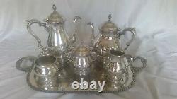 Prelude International 5 piece sterling silver coffee / tea set with tray