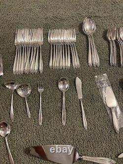 Prelude International Sterling Silver Flatware Set Service for 12. 130 Pieces