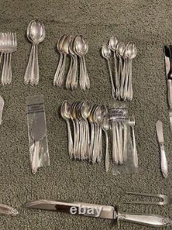 Prelude International Sterling Silver Flatware Set Service for 12. 130 Pieces