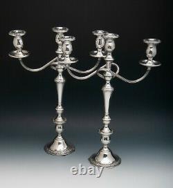 Prelude by Internationa Sterling Silver pair of 3 Light Candelabras, 17.5 tall