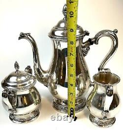 Prelude by International Sterling Silver Tea Coffee Pot Set Creamer Sugar 925