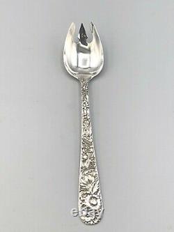 Repousse by Kirk Sterling Silver set of 8 Ice Cream Spoon/Fork 5 5/8