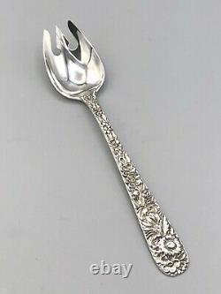 Repousse by Kirk Sterling Silver set of 8 Ice Cream Spoon/Fork 5 5/8