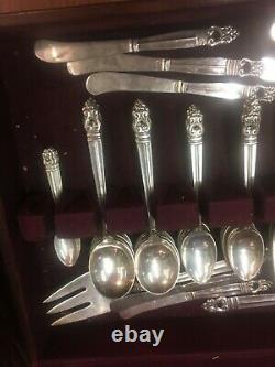 Royal Danish Sterling Silver Flatware Set 76 Pieces Service for 12 Great Cond