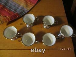 STERLING SILVER INTERNATIONAL egg cups/SAUCERSLENOX CHINA egg cups SET/6