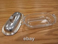 Scarce International Prelude Sterling Silver & Glass Butter Dish #X2-3