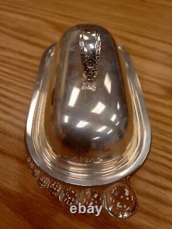 Scarce International Prelude Sterling Silver & Glass Butter Dish #X2-3