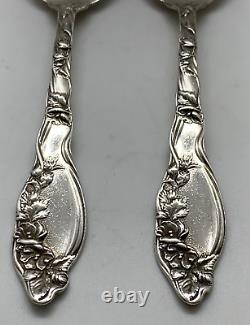 Set 2 Mille Fleurs International Sterling Silver Oval Soup Spoon 1904 Dessert