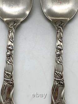 Set 2 Mille Fleurs International Sterling Silver Oval Soup Spoon 1904 Dessert