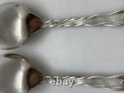 Set 2 Mille Fleurs International Sterling Silver Oval Soup Spoon 1904 Dessert