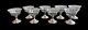 Set 8 International Silver Co Sterling Silver Desert Cups Etched Crystal Inserts