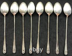 Set 8 International Sterling Silver Ice Tea Spoons Spring Glory Pattern